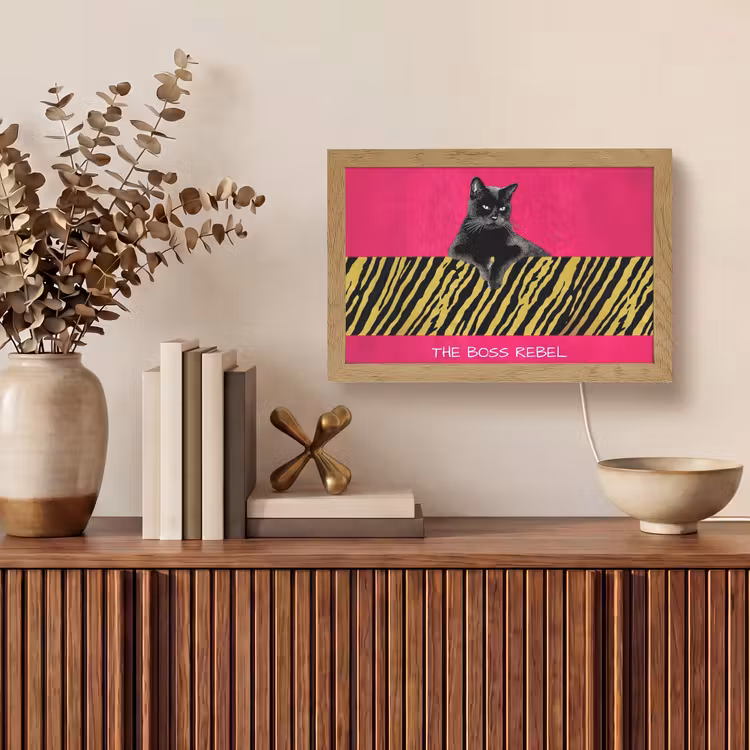 Tafellamp - Kat - Baas - Roze - Tijgerprint — 3