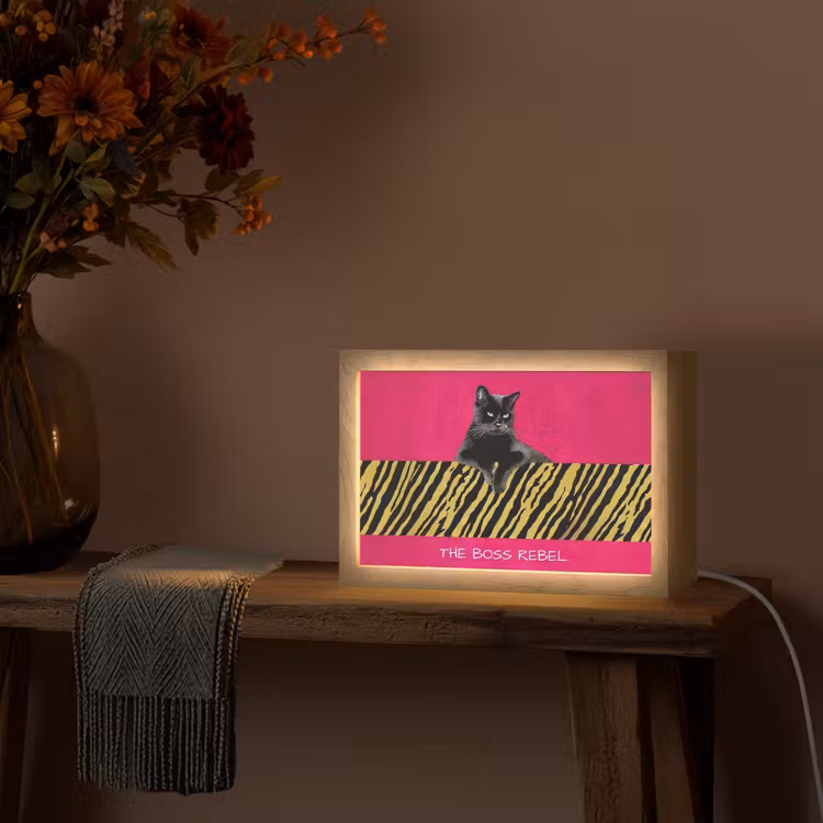 Tafellamp - Kat - Baas - Roze - Tijgerprint — 4