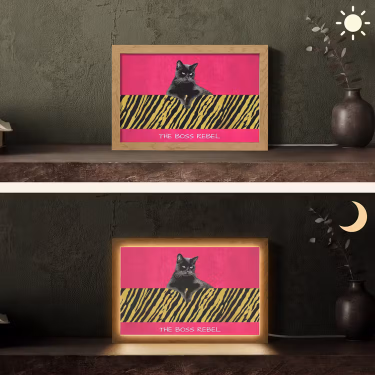 Tafellamp - Kat - Baas - Roze - Tijgerprint — 5