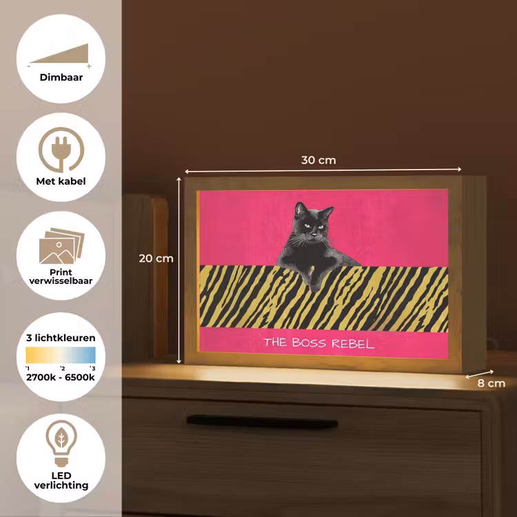 Tafellamp - Kat - Baas - Roze - Tijgerprint — 7