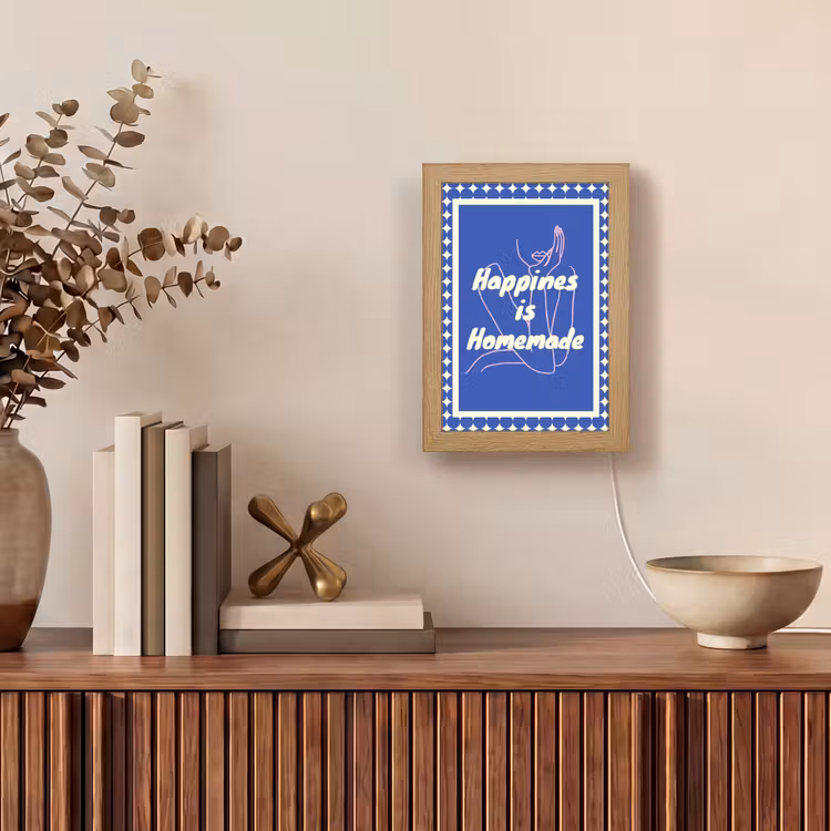 Tafellamp - Lijntekening - Vrouw - Quote - Blauw — 4