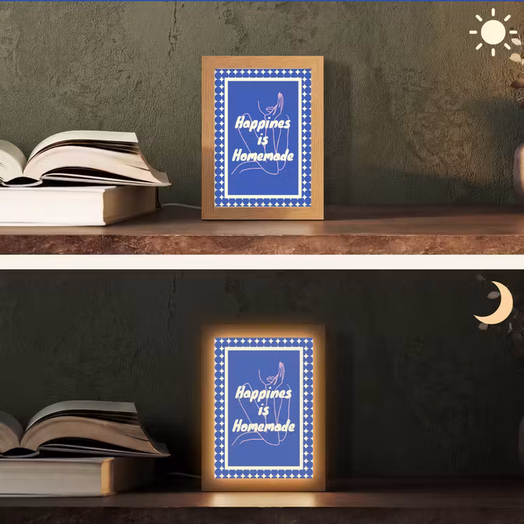 Tafellamp - Lijntekening - Vrouw - Quote - Blauw — 5