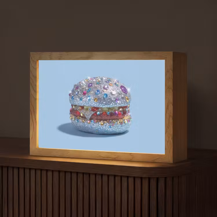 Tafellamp - Glitters - Hamburger - Blauw — 1