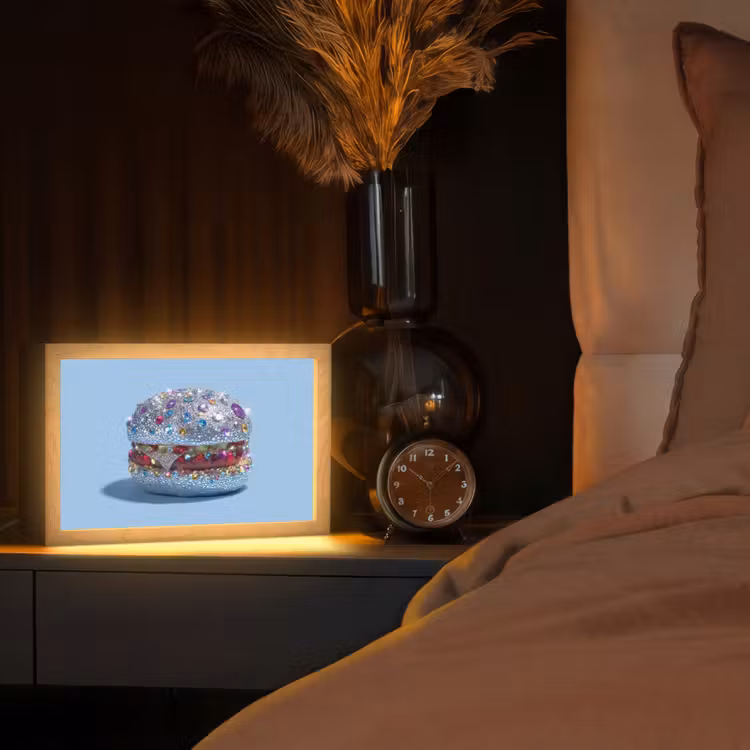 Tafellamp - Glitters - Hamburger - Blauw — 2