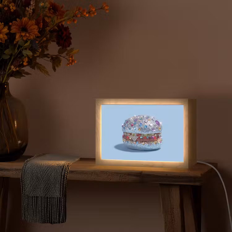 Tafellamp - Glitters - Hamburger - Blauw — 4