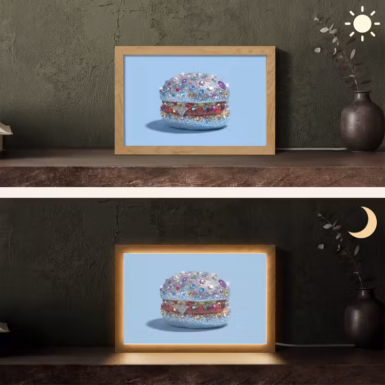 Tafellamp - Glitters - Hamburger - Blauw — 5