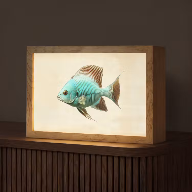 Tafellamp - Schubben - Vis - Mint - Minimalistisch — 1
