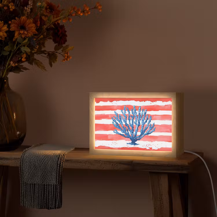 Tafellamp - Koraal - Verfstructuur - Rood - Blauw — 4