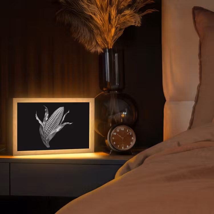 Tafellamp - Maïskolf - Glanzend metaal - Elegant — 2