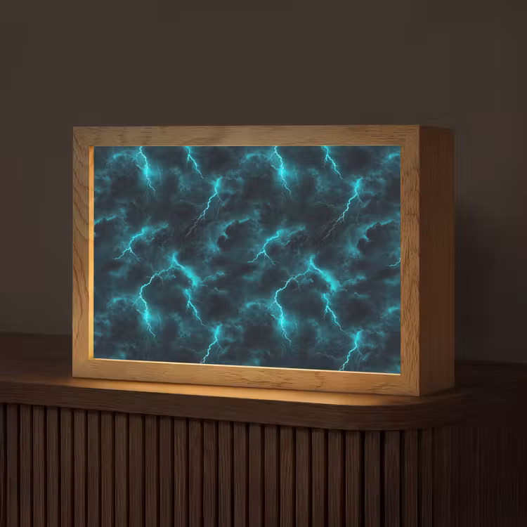 Tafellamp - Turquoise - Bliksem - Wolken — 1