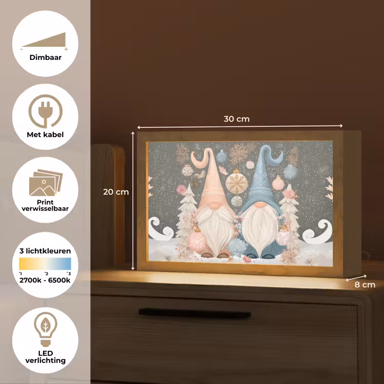 Tafellamp - Kerst - Gnomen - Pastel — 7