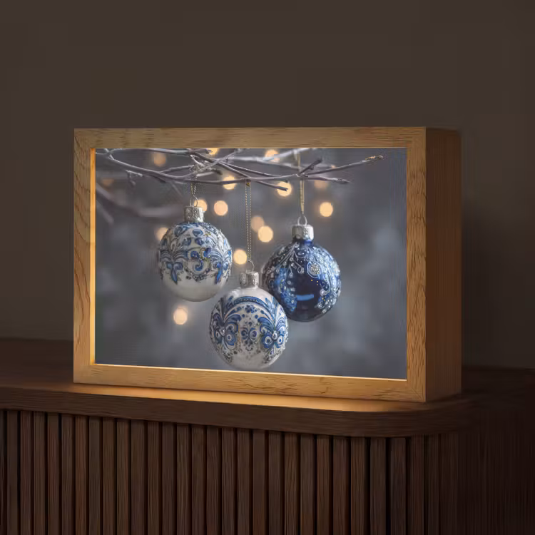 Tafellamp - Kerstbal - Versierd - Blauw — 1