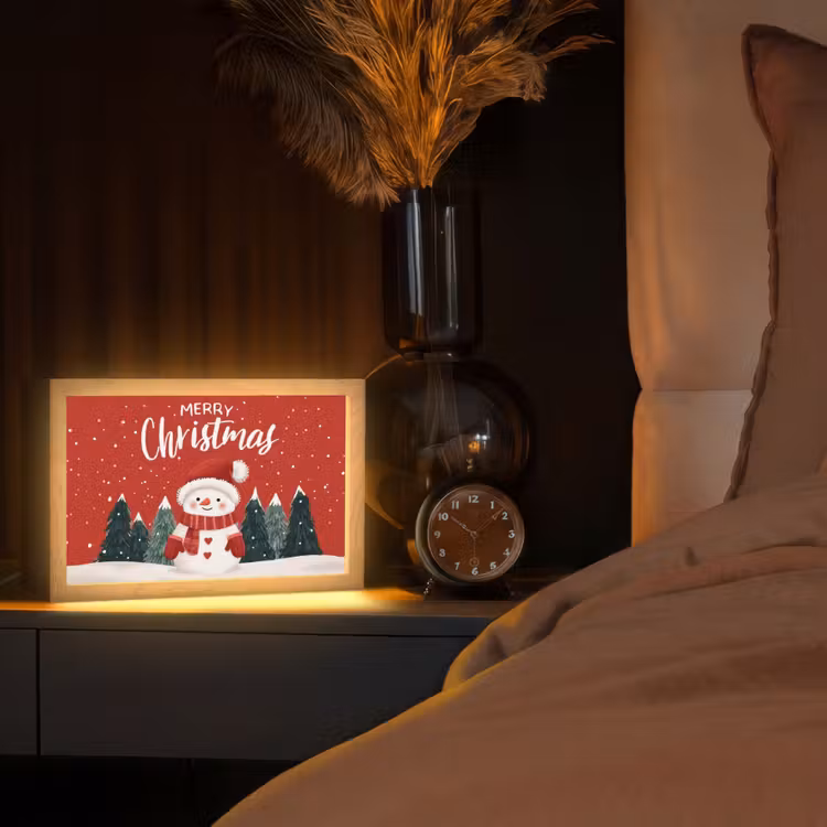 Tafellamp - Kerstgroet - Sneeuw - Rood — 2