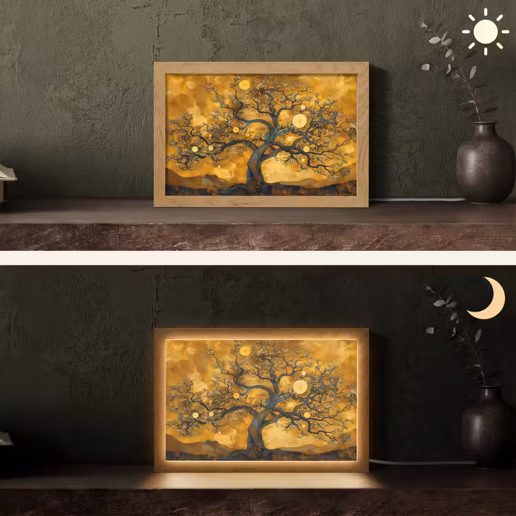Tafellamp - Boom - Levensboom - Abstract - Goud — 5