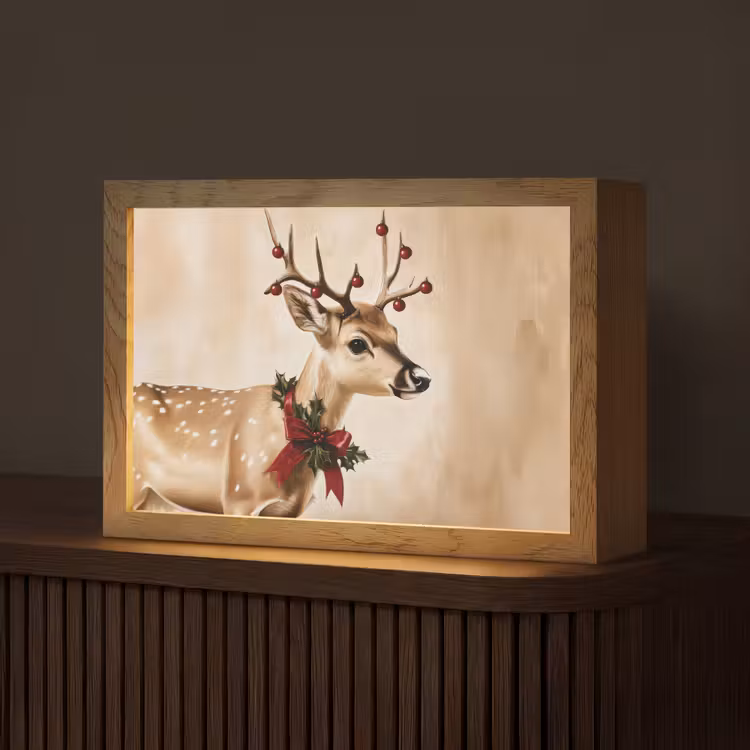 Tafellamp - Gewei - Kerst - Rendier - Rood — 1