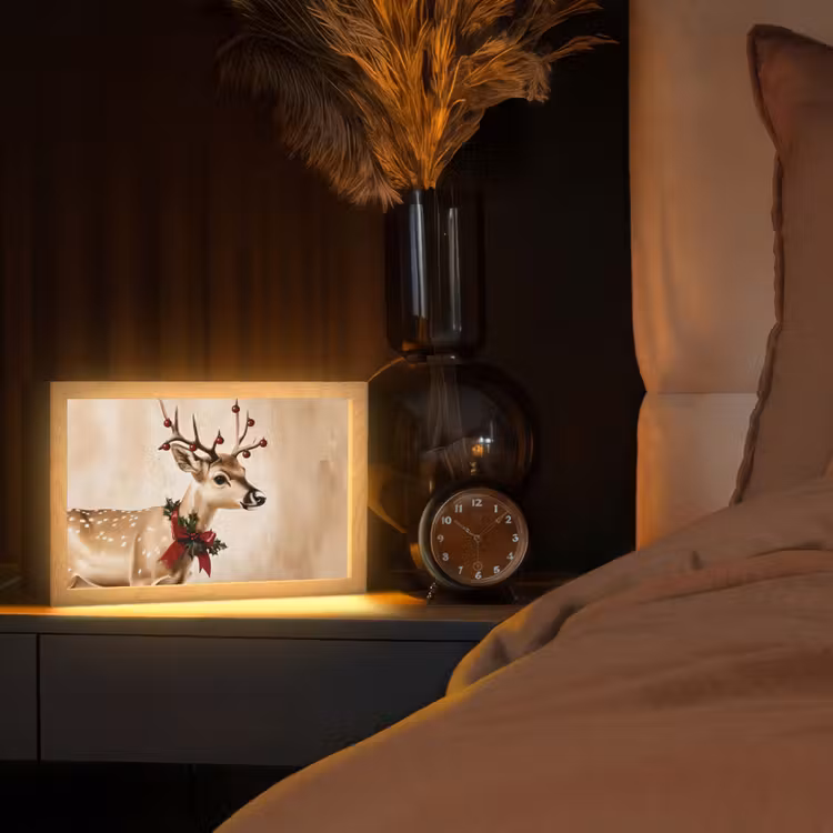 Tafellamp - Gewei - Kerst - Rendier - Rood — 2