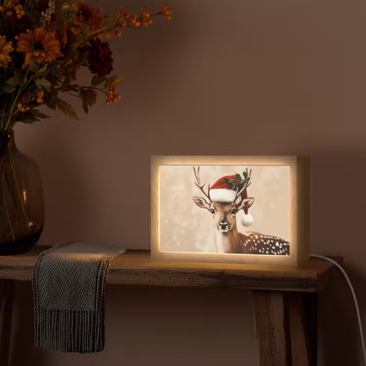 Tafellamp - Kerst - Hert - Gewei - Rood — 4