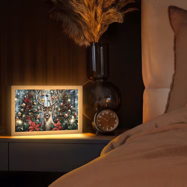 Tafellamp - Kerstfeest - Dennenbos - Rood — 2