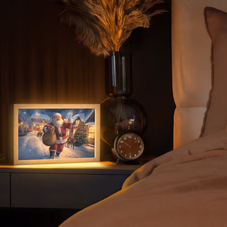 Tafellamp - Kerstman - Dorp - Hert - Donker — 2