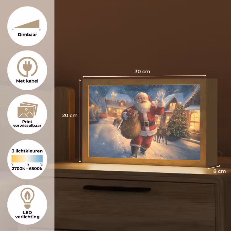 Tafellamp - Kerstman - Dorp - Hert - Donker — 7