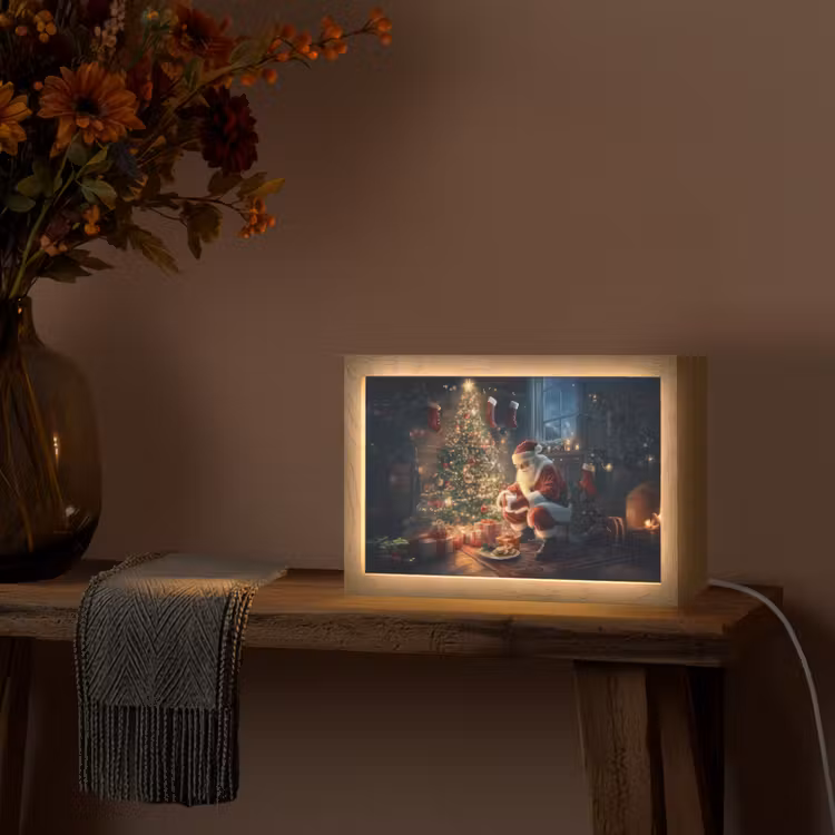 Tafellamp - Kerstman - Haard - Donker — 4