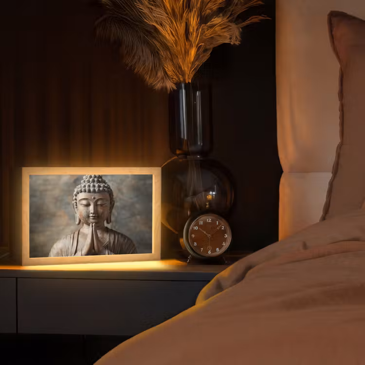 Tafellamp - Boedha - Beeld - Bruin - Rust — 2