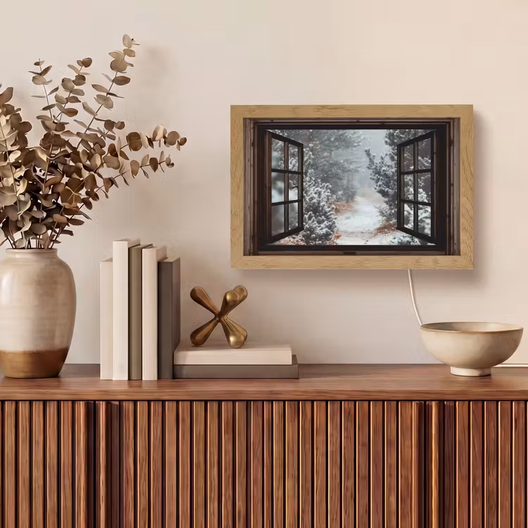 Tafellamp - Bos - Winter - Bomen - Natuur - Pad - Doorkijk — 3