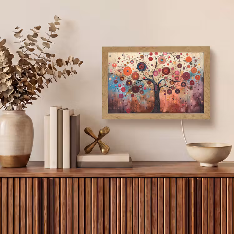 Tafellamp - Boom - Paars - Abstract - Kunst — 3