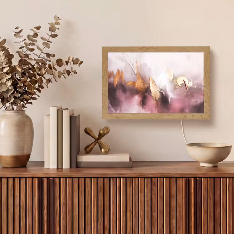 Tafellamp - Paars - Abstract - Verf - Goud — 3