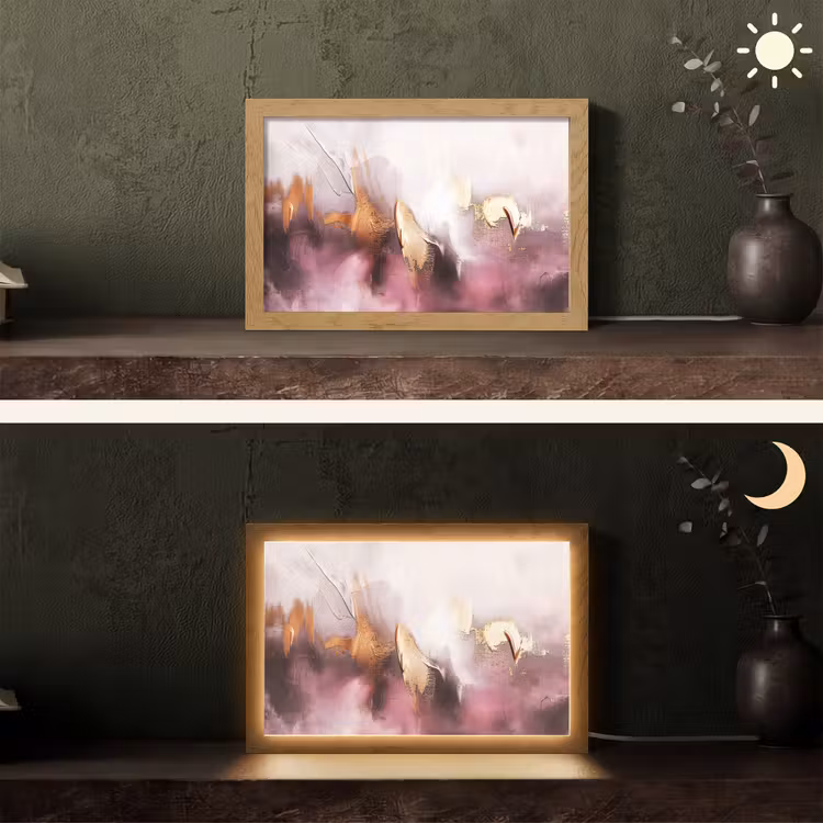 Tafellamp - Paars - Abstract - Verf - Goud — 5