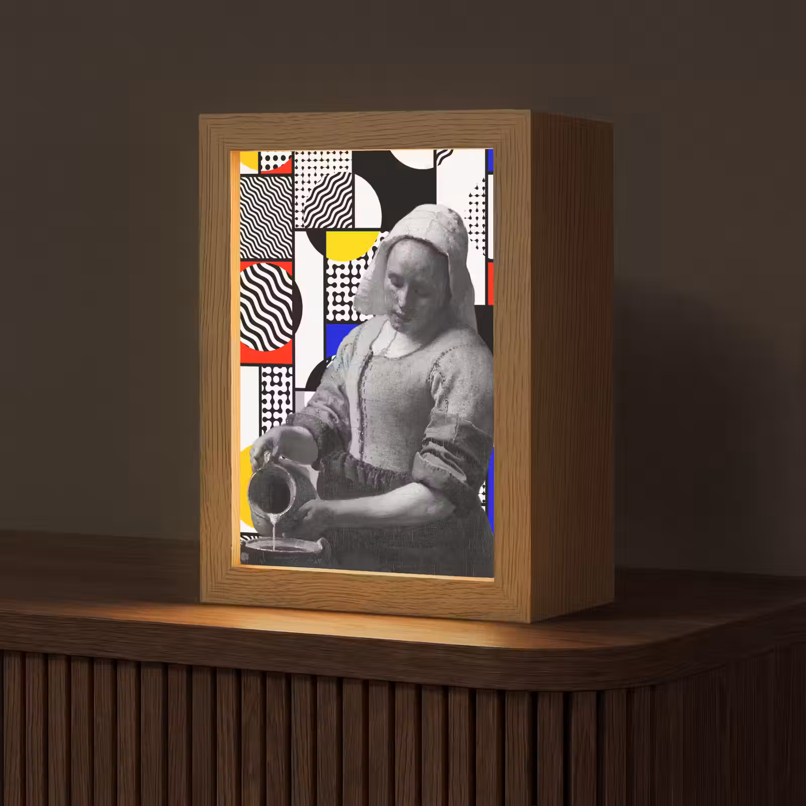 Tafellamp - Collage - Mondriaan - Melkmeisje — 1