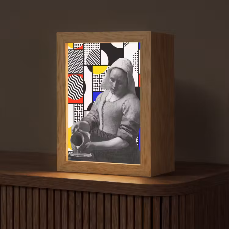 Tafellamp - Collage - Mondriaan - Melkmeisje — 1