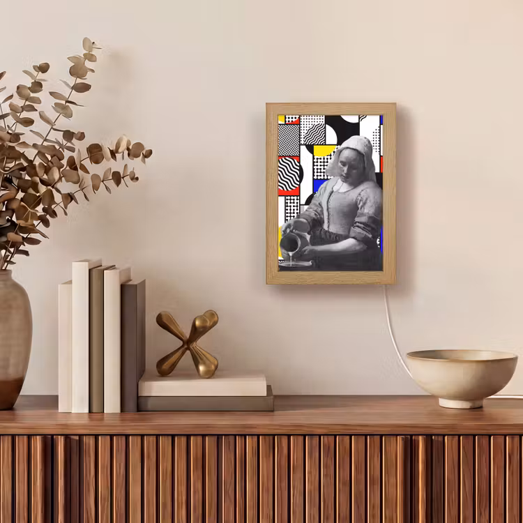 Tafellamp - Collage - Mondriaan - Melkmeisje — 4