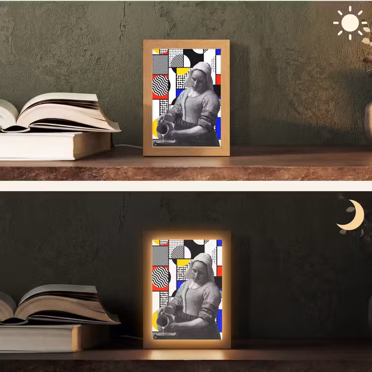 Tafellamp - Collage - Mondriaan - Melkmeisje — 5