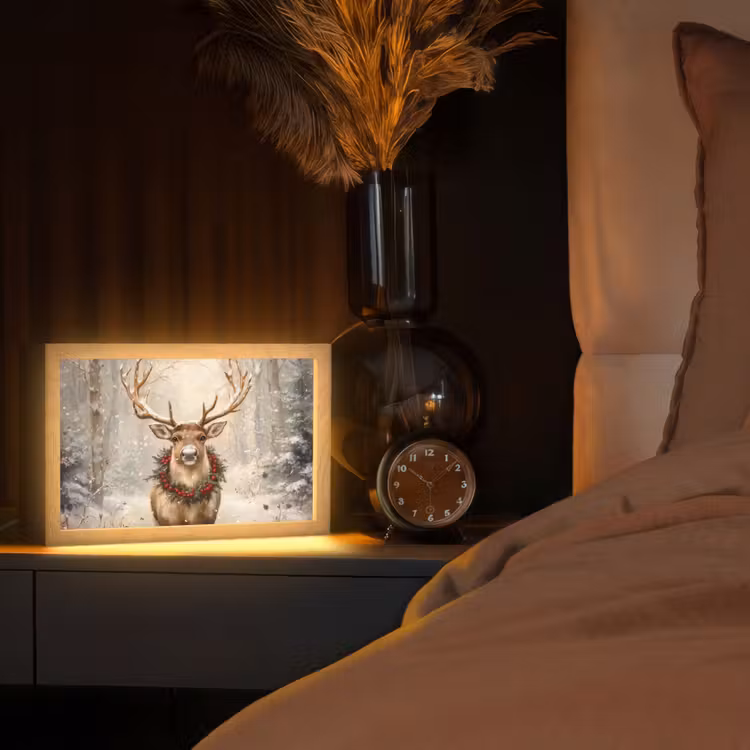 Tafellamp - Kerst - Rendier - Winter - Krans — 2