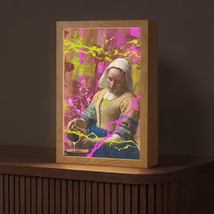 Tafellamp - Melkmeisje - Johannes Vermeer - Neon — 1