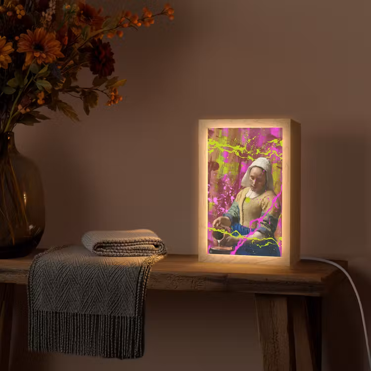 Tafellamp - Melkmeisje - Johannes Vermeer - Neon — 2