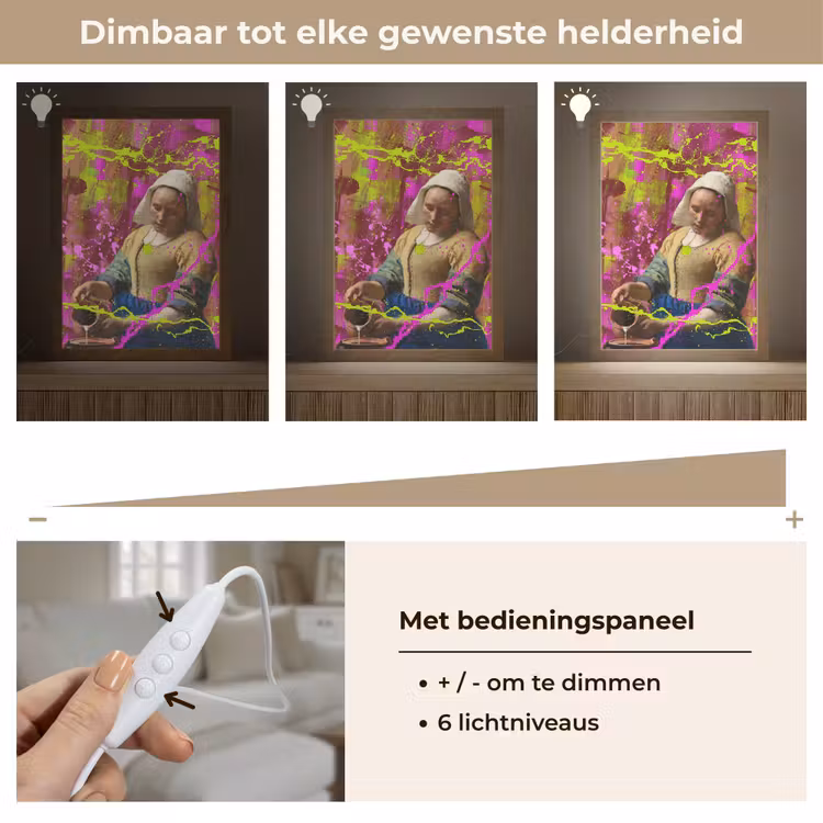 Tafellamp - Melkmeisje - Johannes Vermeer - Neon — 8