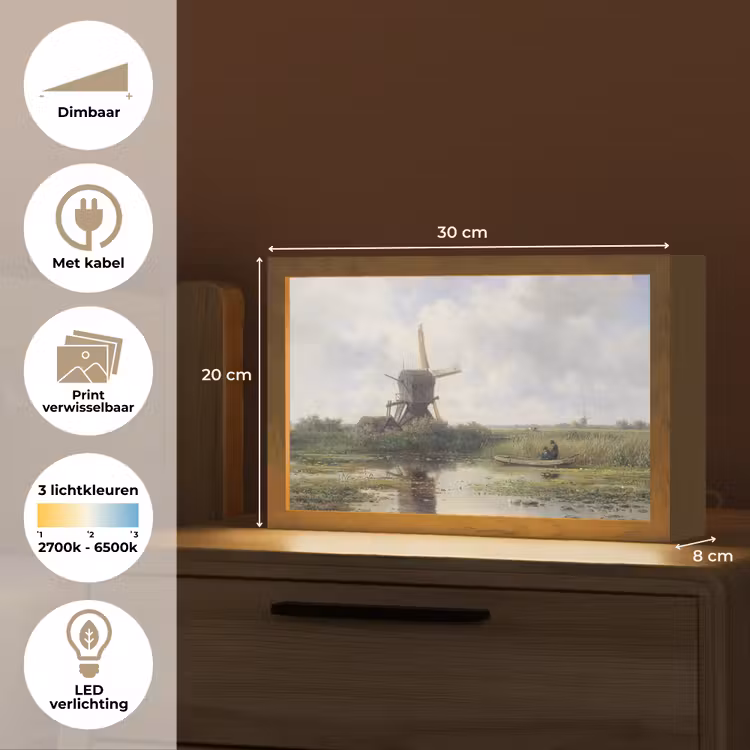 Tafellamp - Molen - Willem Roelofs - Oude meesters - Kunst — 7