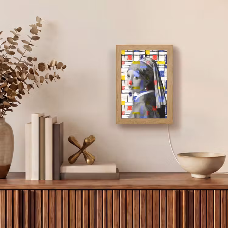 Tafellamp - Mondriaan - Meisje met de parel - Collage — 4