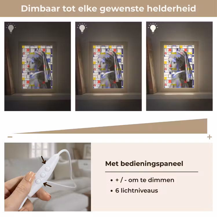 Tafellamp - Mondriaan - Meisje met de parel - Collage — 8