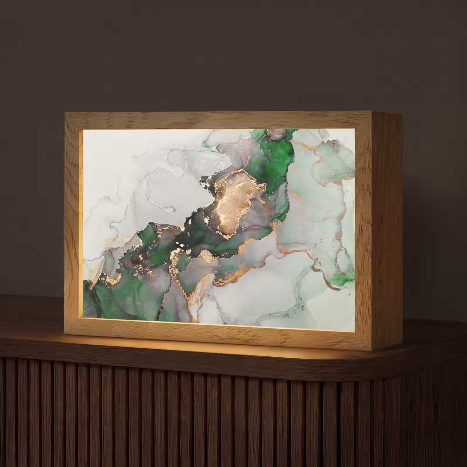 Tafellamp - Marmer - Goud - Groen - Luxe — 1
