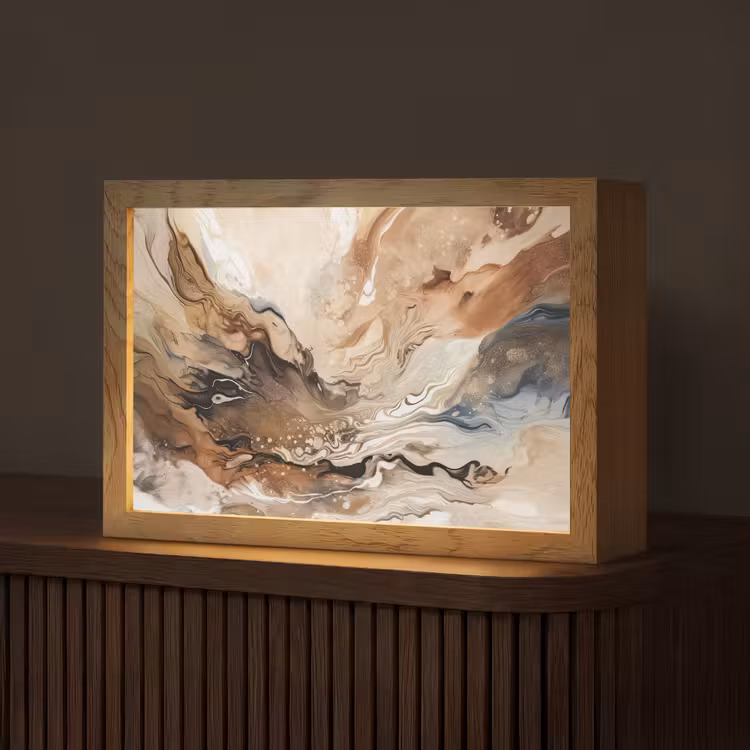 Tafellamp - Abstract - Kunst - Verf - Beige - Modern — 1