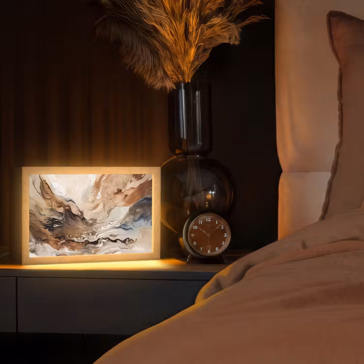 Tafellamp - Abstract - Kunst - Verf - Beige - Modern — 2