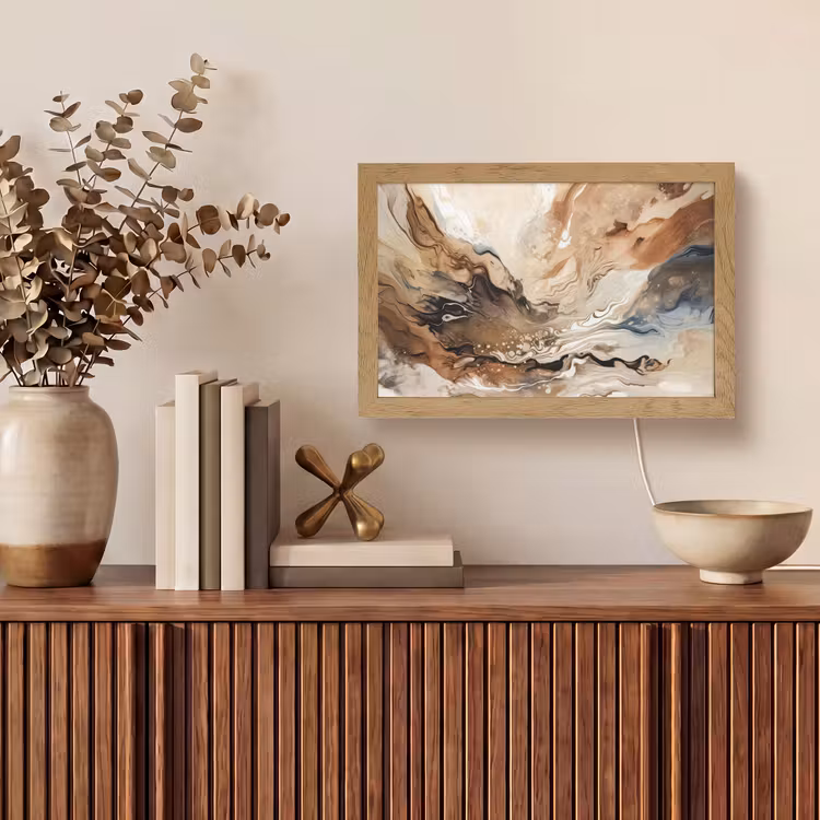 Tafellamp - Abstract - Kunst - Verf - Beige - Modern — 3
