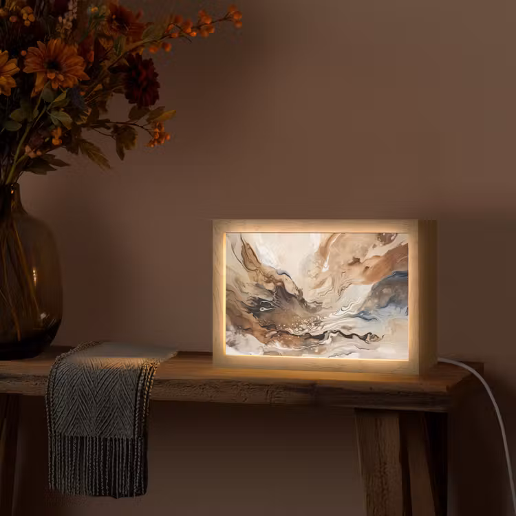 Tafellamp - Abstract - Kunst - Verf - Beige - Modern — 4