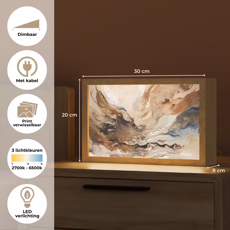 Tafellamp - Abstract - Kunst - Verf - Beige - Modern — 7