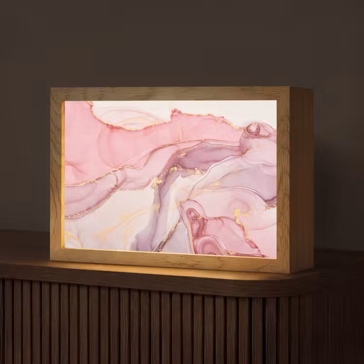 Tafellamp - Goud - Marmer - Roze — 1