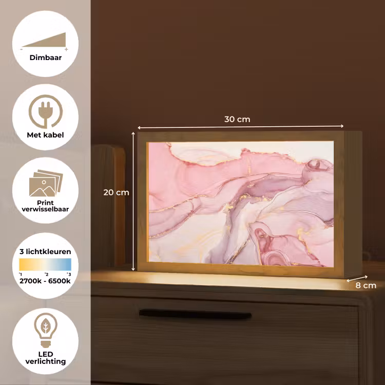 Tafellamp - Goud - Marmer - Roze — 7