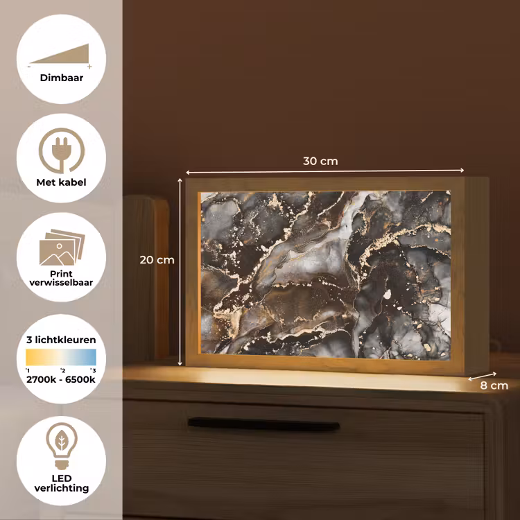 Tafellamp - Marmer - Goud - Glitter - Luxe — 7